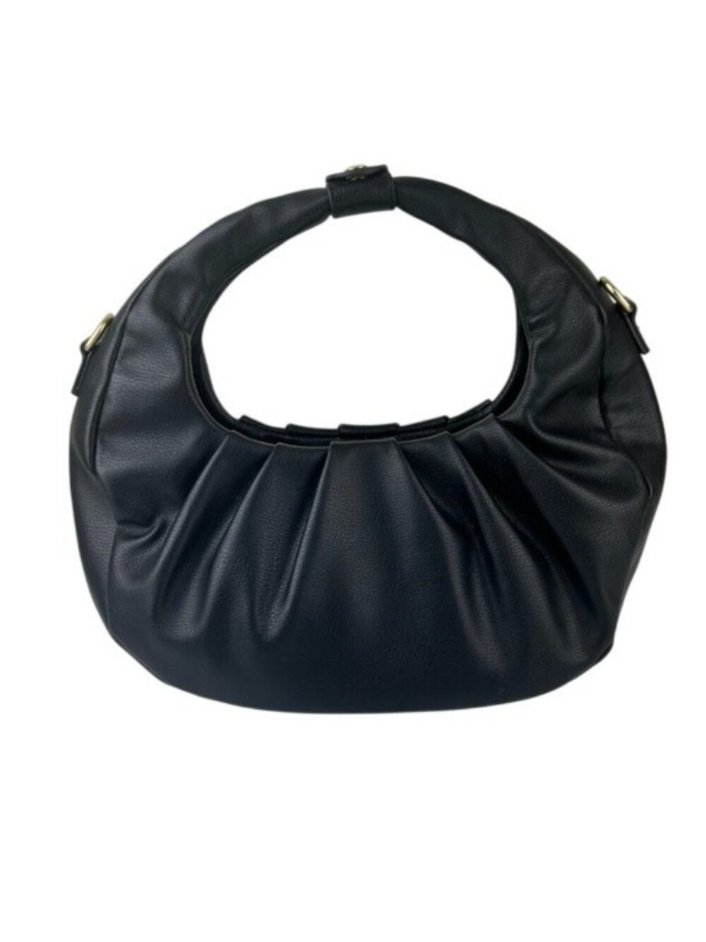 Scoop Classic Black Ruched Hobo Shoulder Bag Elegant Everyday Round NWOT Read